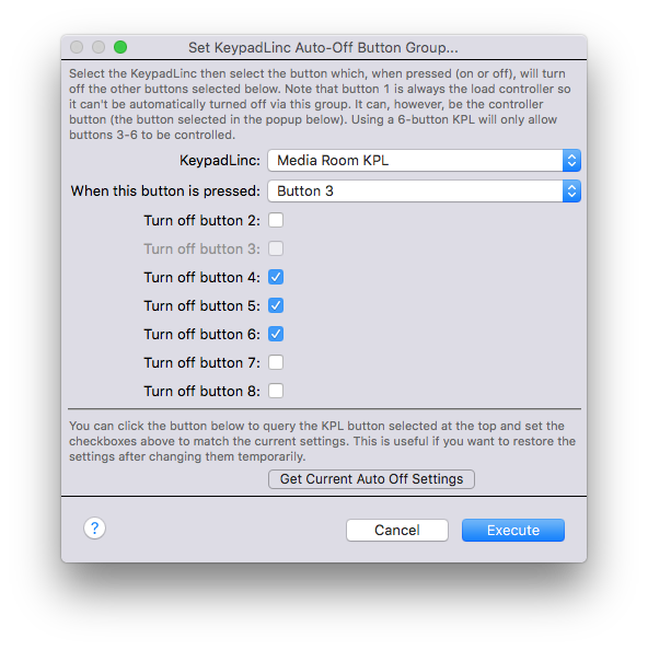 Auto Off Button Group Menu Image